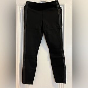 DKNY Black Pants with leather side lines